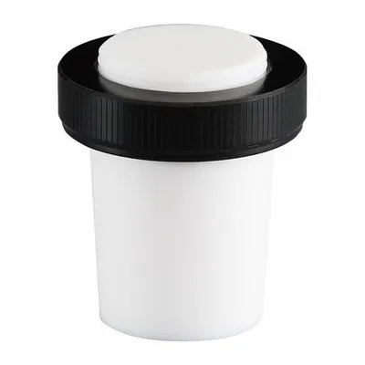 CHEMGLASS Stopper: PTFE, 45/50 Stopper Size, 2.75 in Overall Ht, Black, 0 Holes - Plastic Stoppers