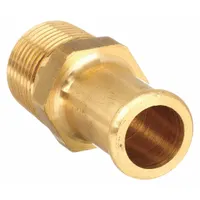 Beaded Hose Fitting: For 1/2 in Hose I.D., 1/2 in x 3/8 in Fitting Size, Hose Barb x NPT, Rigid