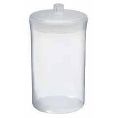 Translucent polypropylene jar with a 12.2 fl oz capacity, 70 mm body diameter, and 118 mm height. Round shape includes a closure. Suitable for general laboratory storage, mixing, or transport of samples and reagents.