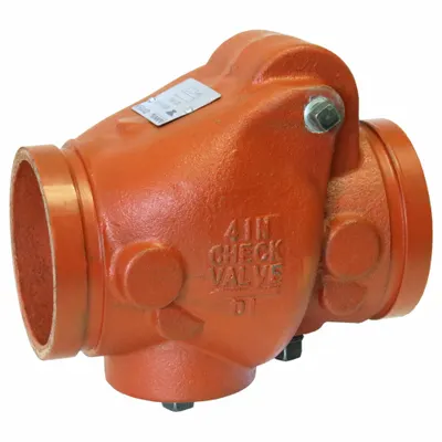 GRUVLOK Check Valve: Swing, Inline Valve Body, 2-Way, 6 5/8 in Pipe Size - Ductile Iron Inline Spring-Loaded Swing Check Valves