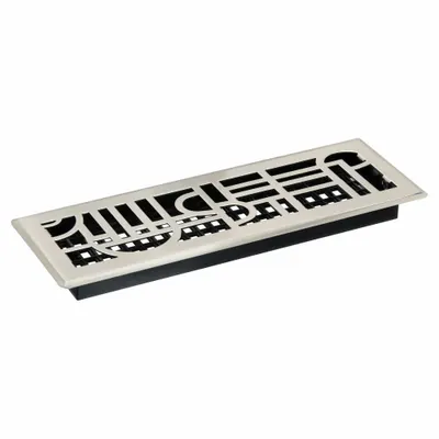 DECOR GRATES Floor Register: Floor, 15 1/2 in H, 5 1/2 in W, Decorative, Brushed, Nickel - Floor Registers