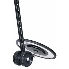 This rolling inspection mirror features an 18-inch diameter round glass mirror mounted on a metal frame with wheels for mobility. It is used for under-vehicle or low-clearance visual inspections, allowing technicians to examine hard-to-reach areas without bending or crawling.