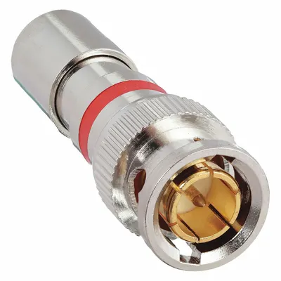 POWER FIRST Coaxial Connector: Male, Connector, Silver, Compression, RG-59, 3 GHz Max Freq - BNC Coaxial Connectors