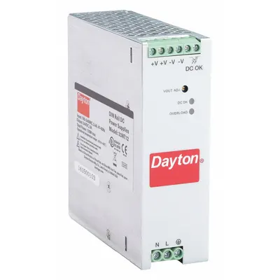 DAYTON DC Power Supply: DIN Rail, 120 W Output Power - Rated, 5 A Current - Output - DIN Rail Mount DC Power Supplies