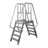 COTTERMAN Crossover Bridge: 4.7 ft Platform Ht, Aluminum, 500 lb Load Capacity, Serrated, 7 Steps (MPN 7SCA24A3C50P3)