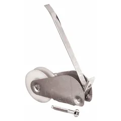 This tension spring roller is a screen door hardware component used in sliding screen door assemblies. It provides tension to keep the door aligned and rolling smoothly in its track. Sold as a pair, each roller has an overall height of 6 7/16 inches and comes in an unfinished gray finish.