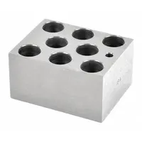 OHAUS Modular Block: Anodized Aluminum, 1 7/8 in Overall Wd, 2 3/4 in Overall Lg, 8 Wells (MPN 30400154)
