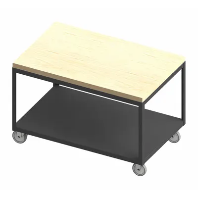 DURHAM MFG Workbench: Fixed Ht, Butcher Block, 24 in x 24 in - Butcher-Block-Top Mobile Worktables