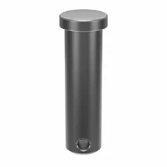 This standard clevis pin has a 1/2 in diameter and 1 3/4 in shank length, supplied in a pack of 10. It is used as a removable pivot point in mechanical linkages for industrial machinery, agricultural equipment, and material handling systems.