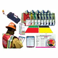 Incident and triage management kit with 13 Key ICS Position Vests. Overall height 30 inches. Used for emergency response coordination and incident command