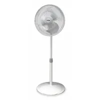 AIR KING Freestanding Fan: 16 in Blade Dia, 53 1/4 in Ht, 3 Speeds, Oscillating, White, Steel (MPN 9126)