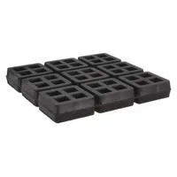 MASON Vibration Isolator Pad: Neoprene, Waffle Pad Top, 6 in Lg, 6 in Wd, 3/4 in Ht