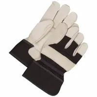 BDG Leather Gloves: Universal, Cowhide, Premium, Glove, Full Finger, Safety Cuff, Fleece, 1 PR (MPN 40-1-285B)