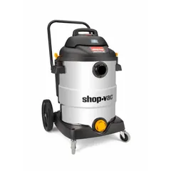 This SHOP-VAC wet/dry vacuum features a 16 gallon stainless steel tank for corrosion resistance. It includes a 1-1/2 inch diameter, 12 foot hose and a push handle for mobility. Suitable for general-purpose cleanup of liquids and debris in workshops, maintenance areas, and industrial facilities.