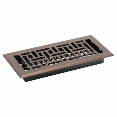 DECOR GRATES Floor Register: Floor, 11 1/2 in H, 5 1/2 in W, Decorative, Rubbed, Bronze - Floor Registers