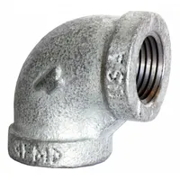 ANVIL Metal Pipe Elbow: 90° Elbow, 300 psi @ 150° F, 6 in x 6 in, Malleable Iron, Made in USA (MPN 0311003008)