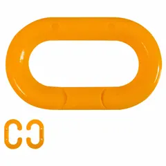 Master Chain Link for Plastic Chain Barrier, Orange, Polyethylene, 1 11/25 in Overall Length