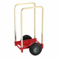 APPROVED VENDOR Panel Dolly: 350 lb, Red, Silver, 38 in H x 21 in W, Polyurethane Casters