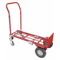 DAYTON Convertible Hand Truck: 500 lb as Hand Truck, Dual-Handle, Red, 14 in W x 8 in D