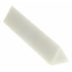 Triangular sharpening file made of Hard Arkansas stone, Ultra Fine grade. Measures 3 inches in length by 1/2 inch in width and height. Used for precision sharpening and deburring of cutting tools, saw blades, and dies in metalworking and woodworking.
