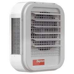Standard suspended electric unit heater for wall or ceiling mounting. Operates on 208 V AC, available in 1 or 3-phase configurations. Overall dimensions: 21-3/4 in x 19 in x 13-3/4 in. Suitable for space heating in commercial and industrial facilities such as warehouses, workshops, and loading docks.