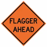 Roll Up Traffic Sign: 48 in x 48 in Nominal Sign Size, Polyester/PVC, 0.015 in, W20-7A MUTCD, Orange (MPN 669-C/48-EMO-FA)