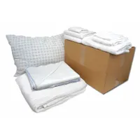 R & R TEXTILE Bedding and Bath Kit: Twin Compatible Mattress Size, Pre Washed, White, Cotton (MPN WWX90002)