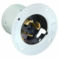 HUBBELL Locking Inlet: Non-NEMA, Silver, 250V AC, 50 A, 3 Pole, 4 Blade (MPN CS8375)