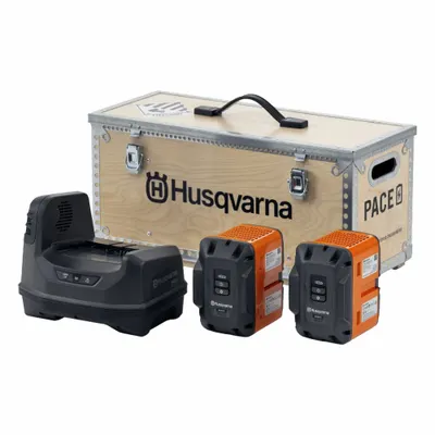HUSQVARNA Battery Kit: PACE, 4 Ah, 2 Batteries Included, Charger Included, Tabbed - Assorted Brands Cordless Tool Batteries