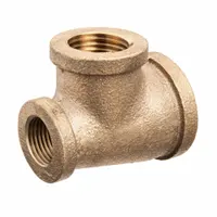 This threaded low-pressure pipe tee is used in potable water systems to split or combine flow. Made from C89833 brass, it is rated Class 125 with a maximum operating pressure of 200 psi at 72°F