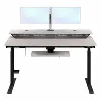 VERSADESK Electric Sit-Stand Desk: White, Wood, 60 in Overall Wd, 30 in Overall Dp, Laminate/Steel (MPN VT1376030-01-05)