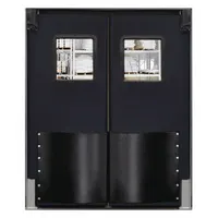 Swinging Door: Polyethylene, 2 Doors, Black, 6 ft Door Wd, 7 ft Door Ht, Window Included, 1 PR (MPN 7284RD25BLA)