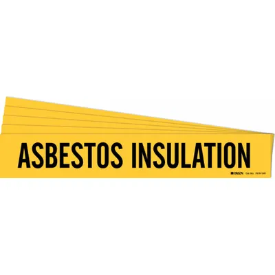 BRADY Pipe Marker: Asbestos Insulation - Asbestos Insulation Adhesive Pipe Markers