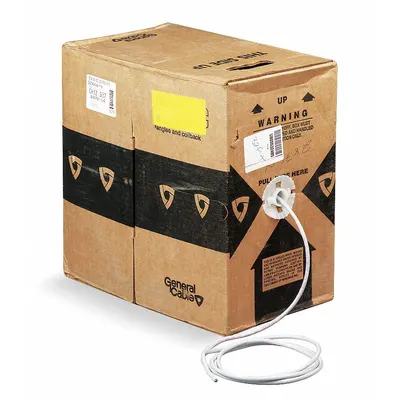 GENSPEED Category Cable: 1,000 ft Cable Lg, 23 AWG, Plenum, White, PVC, Std, 7131141 - Category 6 Cable
