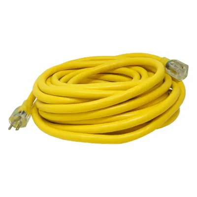 SOUTHWIRE Extension Cord: Outdoor Use, 50 ft Lg, Outlet, 5-15P, 10/3, SJTW, Yellow - Outdoor Extension Cords with Single Outlet