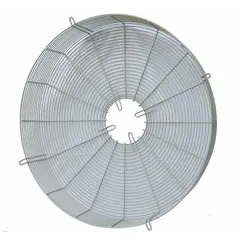 This fan guard set includes one rear section made of steel with a powder-coated beige finish. It is designed for use with industrial and ceiling fans to provide protection from rotating blades. Suitable for applications requiring safety guarding in commercial or industrial environments.
