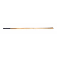 This 48-inch wood handle features a bent design for use with hay forks. The bent shape provides leverage and an ergonomic angle for lifting and moving hay in agricultural settings.