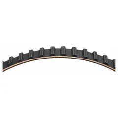 Timing belt and metric V-belt belt with 1,162 mm effective length and fiberglass reinforcing cord material. Suitable for automotive engine timing systems requiring synchronization of camshaft and crankshaft rotation.