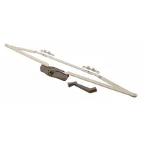 Non-handed sash-mounted window operator for casement windows. Includes a brown enamel-coated crank handle. Base length 4-3/16 in. Suitable for residential or light commercial window applications