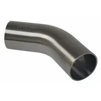 Sanitary Fitting Elbow: 45° Elbow, 1 1/2 in OD x 1 1/2 in OD Size, Weld, 316L Stainless Steel (MPN TE2KS6L1.5-PM)