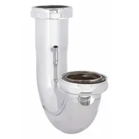 APPROVED VENDOR Bend: Brass, Chrome-Plated, Silver, 1 1/4 in Nominal Pipe Size, 5 1/4 in Overall Lg