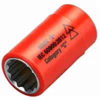 ITL Insulated Socket: 1/2 in Drive Size, 11/16 in Socket Size, 2 in Overall Lg, 12-Point, Std (MPN 01620)