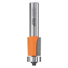 Carbide-tipped flush-trim profile router bit with 3/4 in cutter diameter and 2 flutes. Designed for precise edge-trimming and pattern-following in woodworking, such as trimming laminate, veneer, or solid wood flush with a template or substrate.