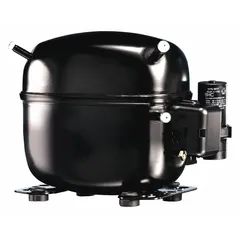 Reciprocating compressor for refrigeration systems using R-134A refrigerant. Provides 2,123 BtuH cooling capacity with a 1/4 hp motor. Discharge line connection size is 1/4 in. Suitable for medium-temperature applications such as beverage coolers and display cases.