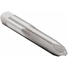 This spiral-point tap is designed for threading through-holes in aluminum and non-ferrous materials. The spiral-point geometry pushes chips forward to prevent clogging and produce clean threads. Made from high-speed steel with a plug chamfer and 3 flutes, it is suited for high-speed tapping operations in general manufacturing.