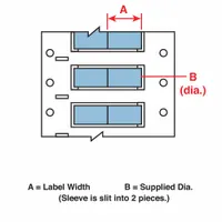 Sleeve Label: 1/8 in x 1 in, Polyolefin, Blue (Matte), For 16 AWG to 22 AWG Wire Gauge (MPN 3PS-125-2-BL-S-2)