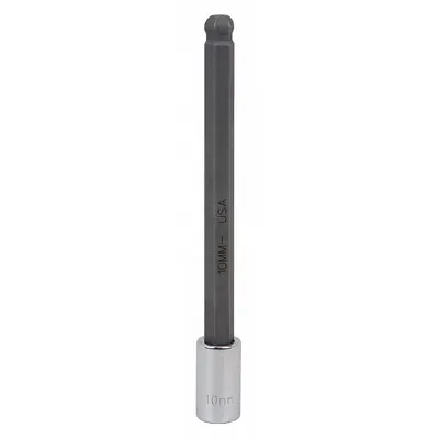 SK PROFESSIONAL TOOLS Socket Bit: 3/8 in Drive Size, Ball Hex Tip, 10 mm Tip Size - Ball-End Hex Bit Sockets