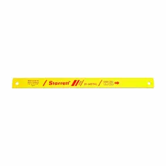 Bi-metal power hacksaw blade with high-speed steel teeth, 14 in length, for cutting steel and general metals. Designed for use in power hacksaws, it handles materials up to 10 in maximum diameter. Suitable for industrial fabrication and maintenance cutting applications.