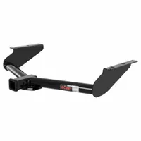 This Class III hitch is designed for the Jeep Liberty, with a 5,000 lb gross trailer weight capacity and 5,000 lb gross vehicle weight capacity. It is constructed from powder-coated carbon steel and requires no drilling for installation. Suitable for towing trailers, boats, or campers
