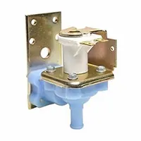 Ice maker water valve that controls water flow into the ice mold for consistent ice production. Used as a replacement part in commercial and residential ice machines